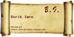 Borik Imre névjegykártya
