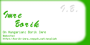 imre borik business card